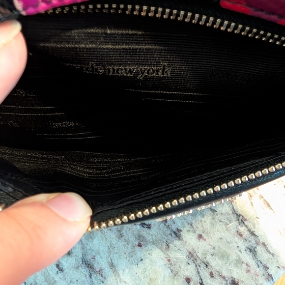 Kate Spade Pebbled Leather Black, Pink & Red Floral Shoulder Bag Poppy Flowers - Picture 7 of 10